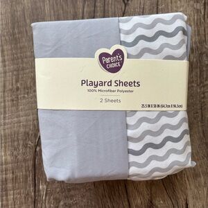 NEW‼️ Parent's Choice Playard Sheets, Gray Chevron, 2 Count